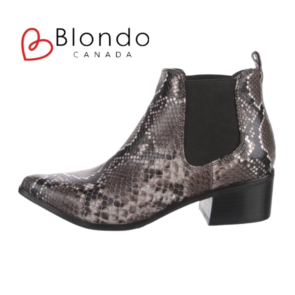 Blondo Emilia Waterproof Chelsea Boots Leather Animal Print New With Tags
